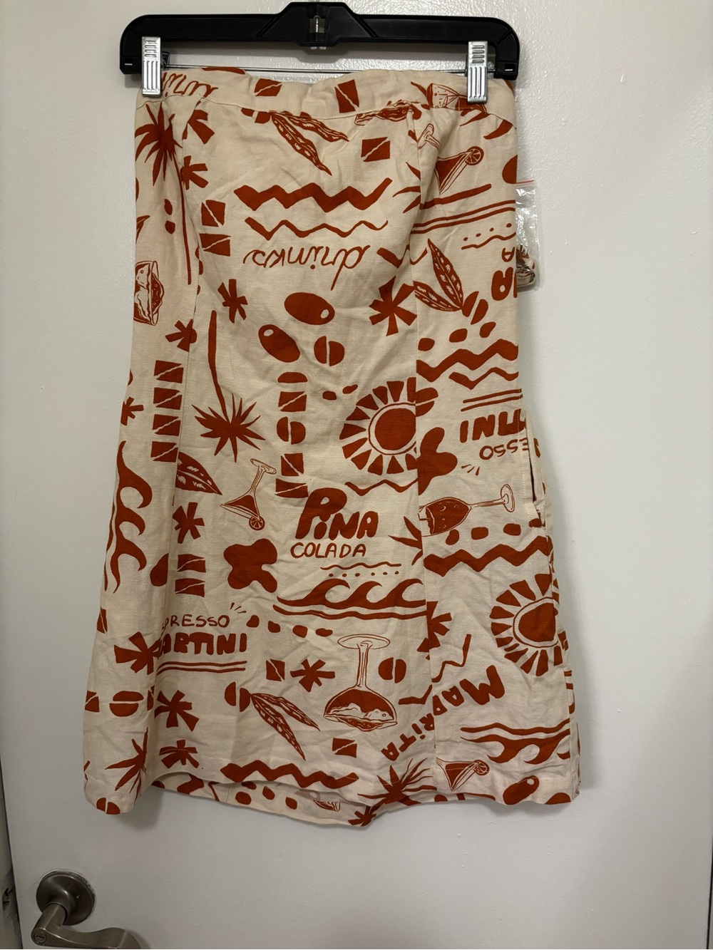 Jessica Simpson Cream Mini Dress with Rust Orange Print